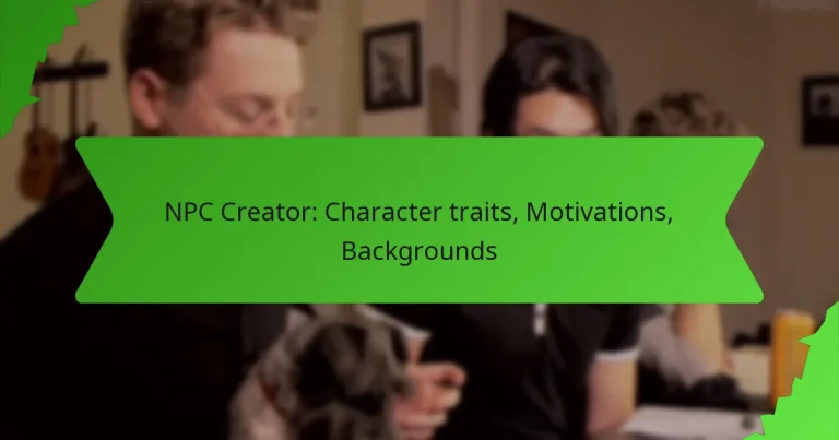 NPC Creator: Character traits, Motivations, Backgrounds