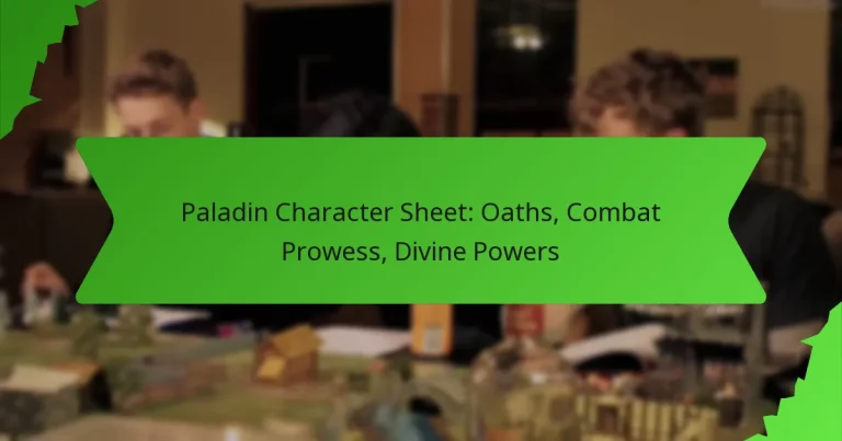 Paladin Character Sheet: Oaths, Combat Prowess, Divine Powers