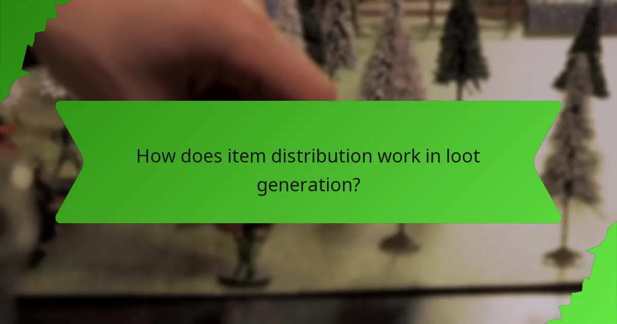 How does item distribution work in loot generation?