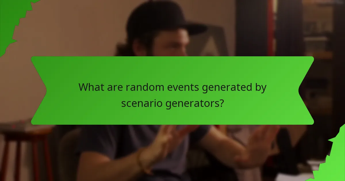 What are random events generated by scenario generators?