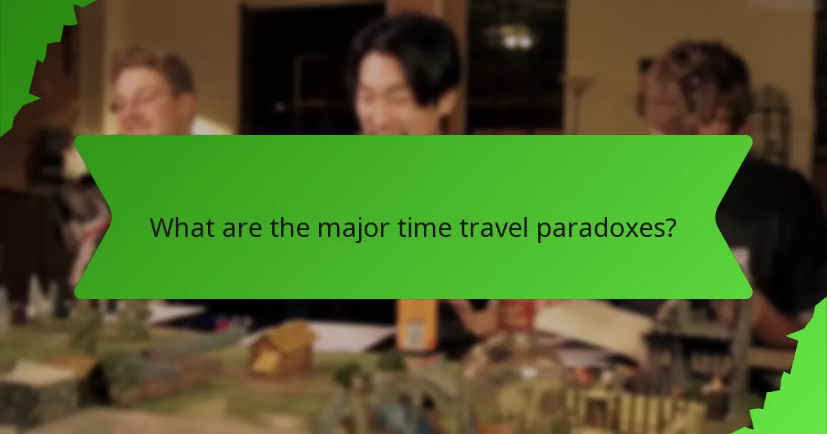 What are the major time travel paradoxes?